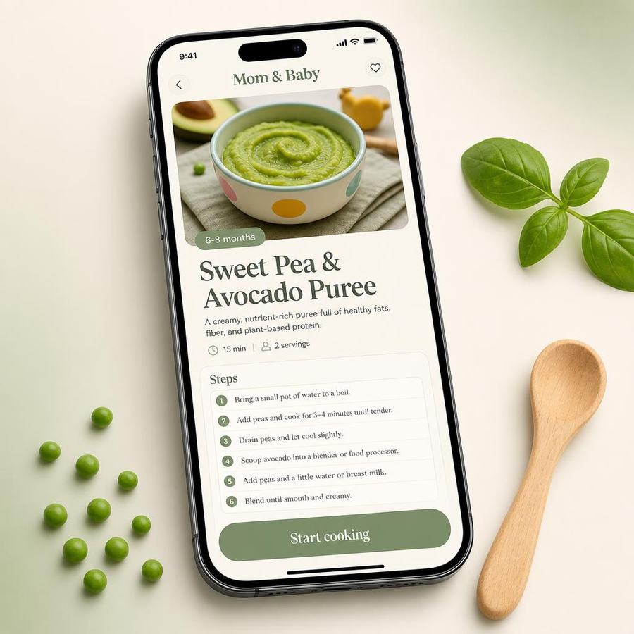 Mom & Baby app recipe screen